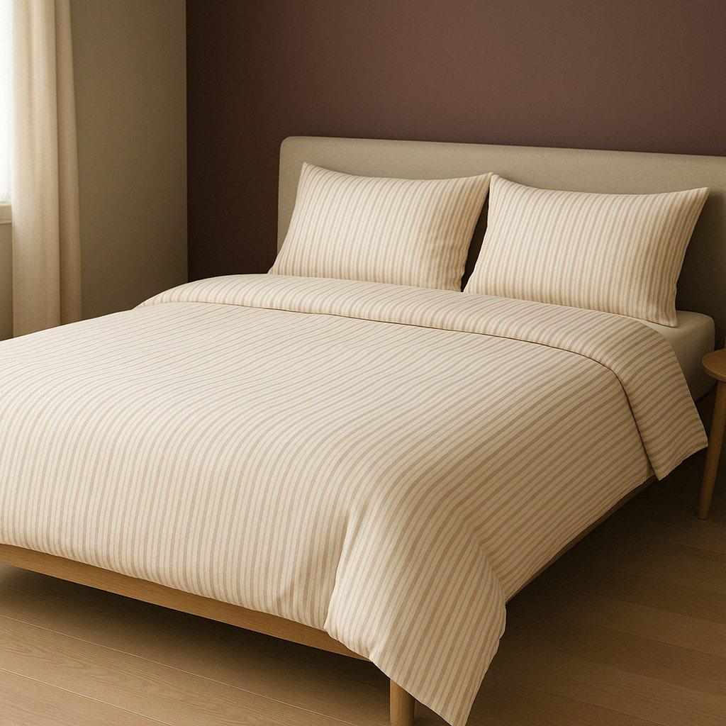 Oatline Stripe Duvet Set — complete bedding design